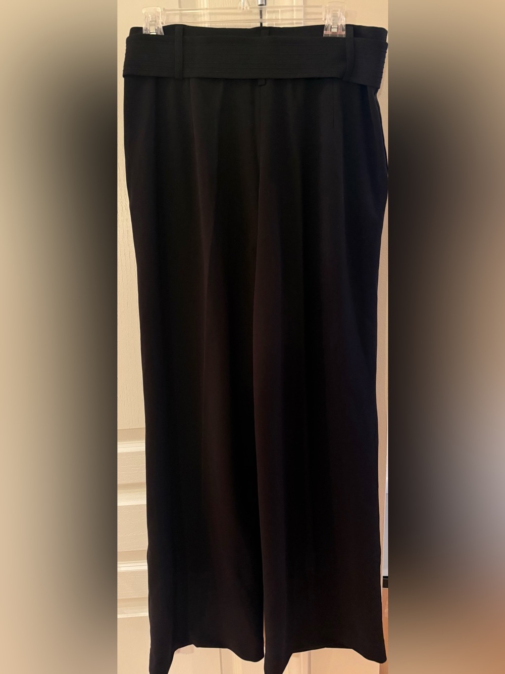 Black Tie-Waist Paperbag Trousers - Picture 2 of 5